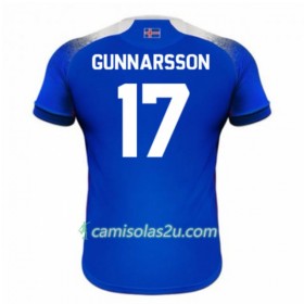 Camisolas de Futebol Islândia Gunnarsson 17 Equipamento Principal Copa do Mundo 2018 Manga Curta